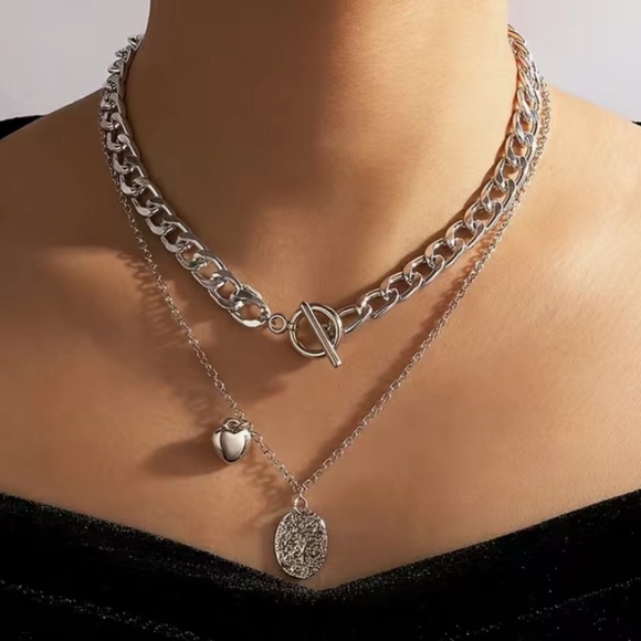 Silver Chunky Fashion Necklace - Picture 2 of 2